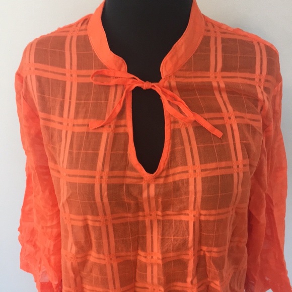 Tommy Hilfiger Sheer Swim Coverup Top, L - Picture 4 of 12